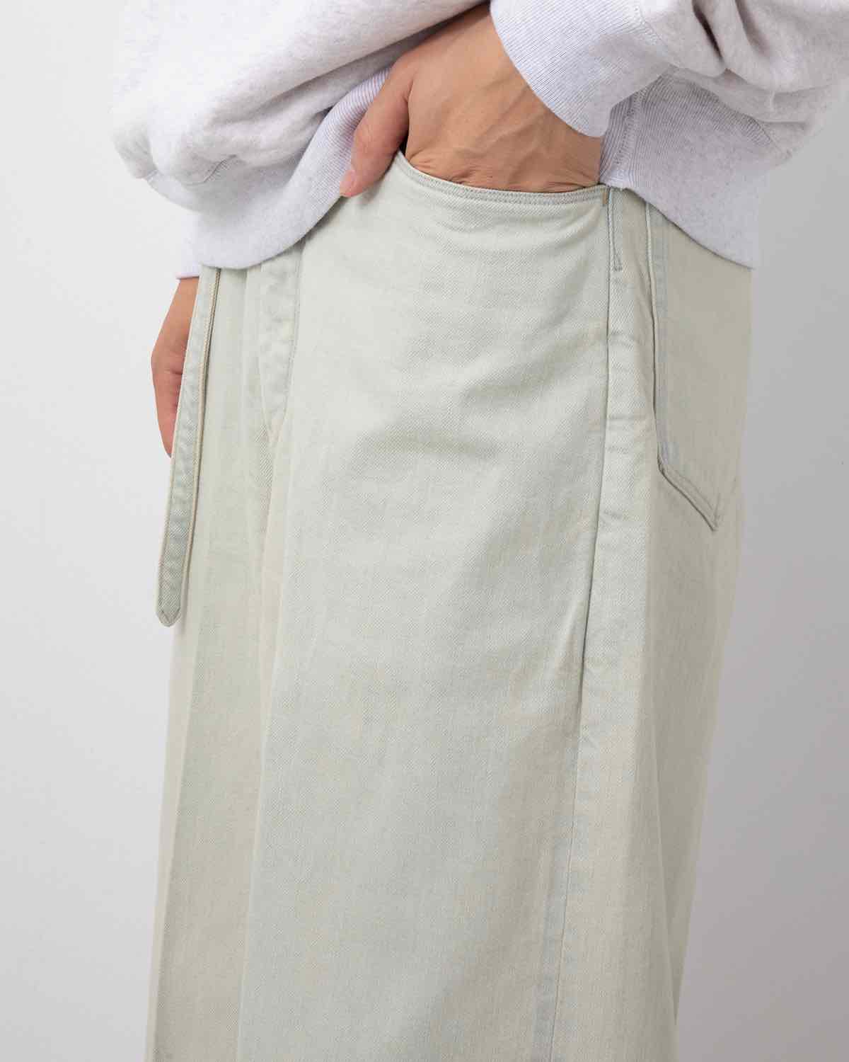 12.9OZ DENIM NARROW BELTED PANTS