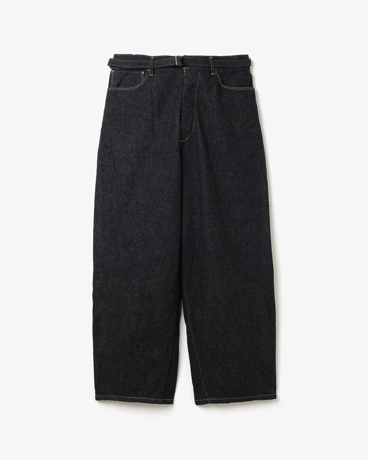 12.9OZ DENIM BIAS BELTED PANTS