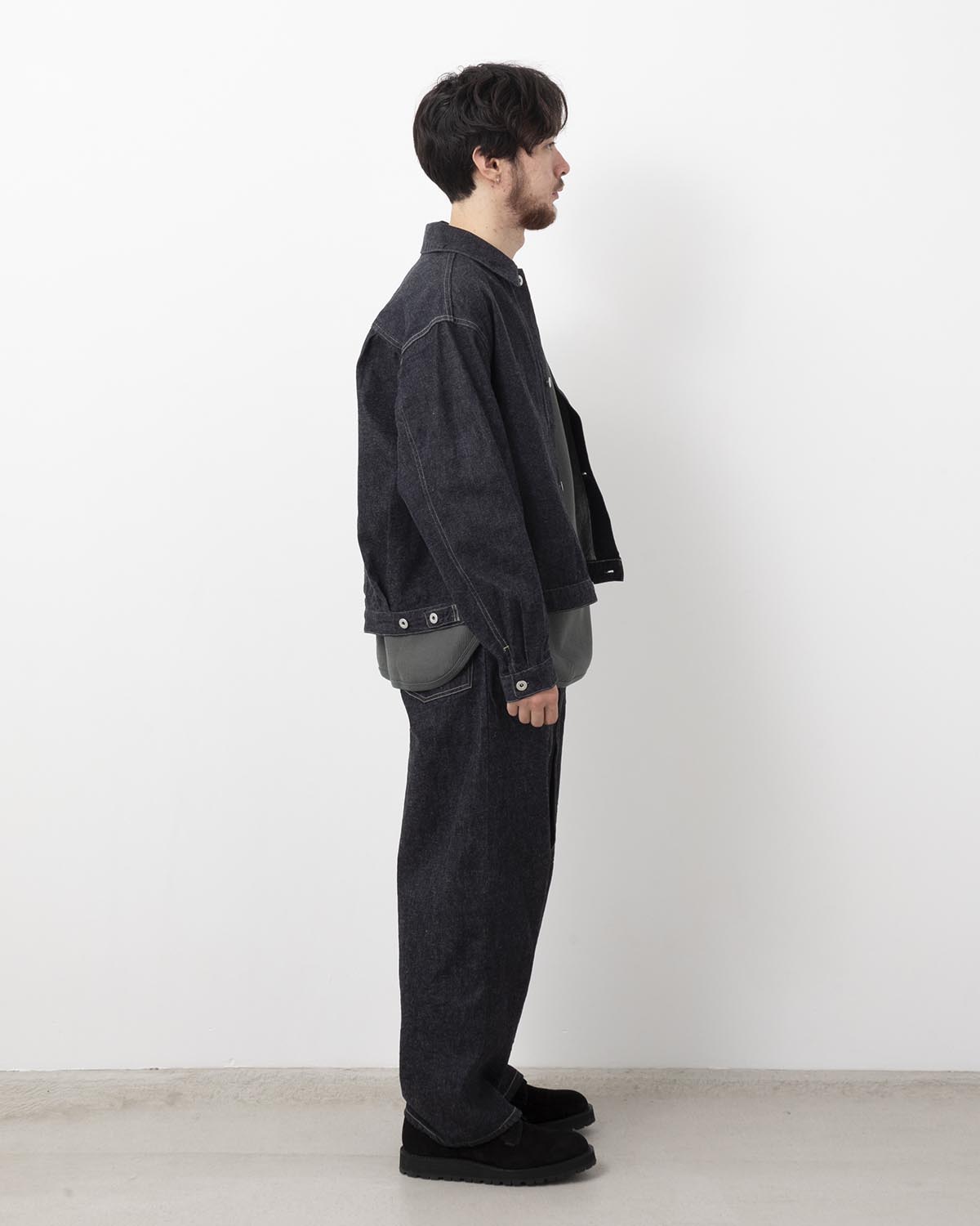 12.9OZ DENIM BIAS BELTED PANTS