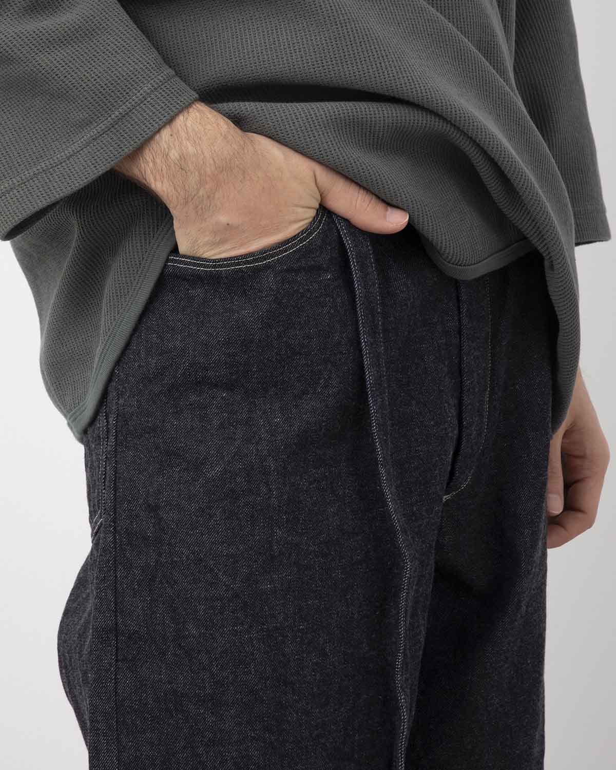 12.9OZ DENIM BIAS BELTED PANTS