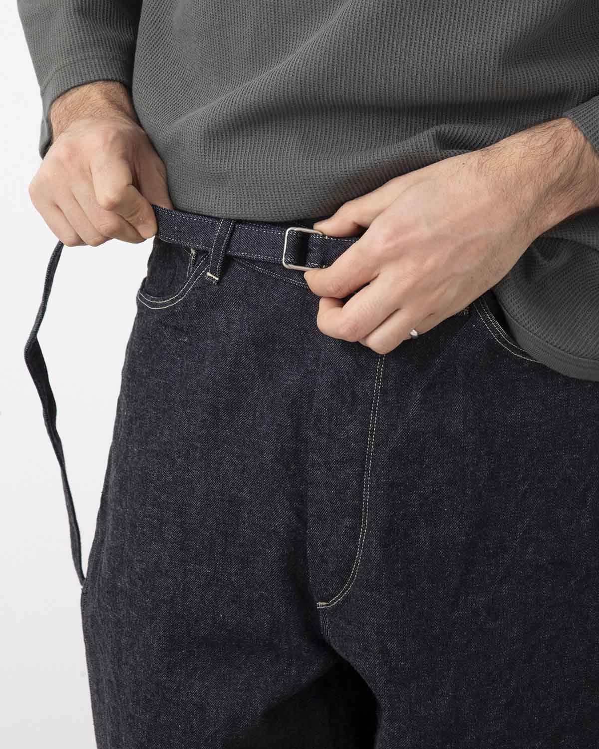 12.9OZ DENIM BIAS BELTED PANTS