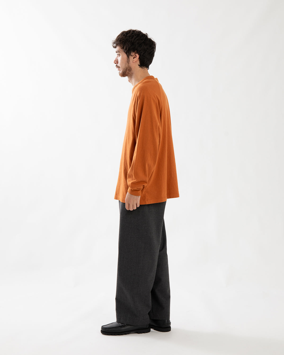 WOOL RAMIE MOHAIR SIDE SEAMLESS PANTS