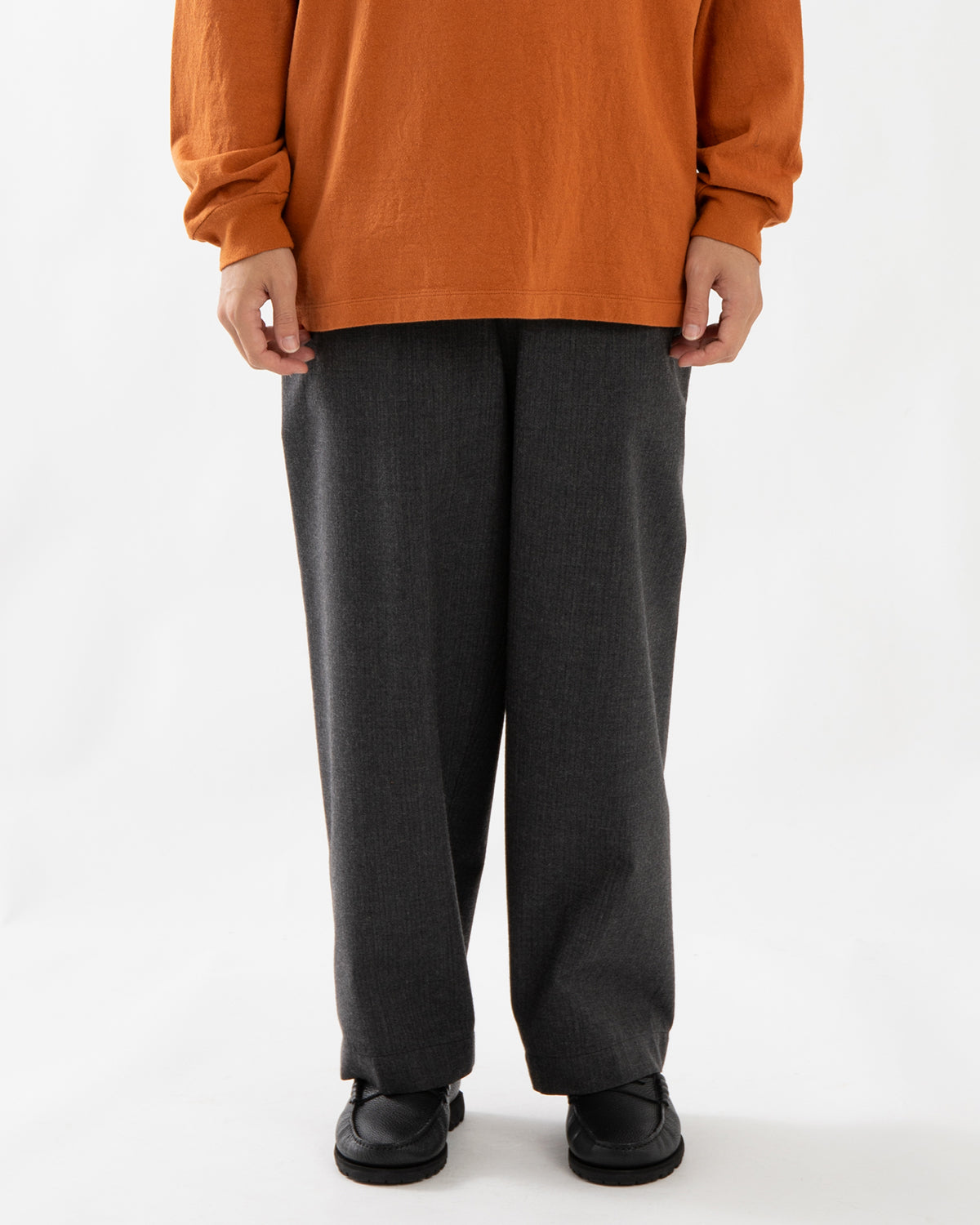 WOOL RAMIE MOHAIR SIDE SEAMLESS PANTS