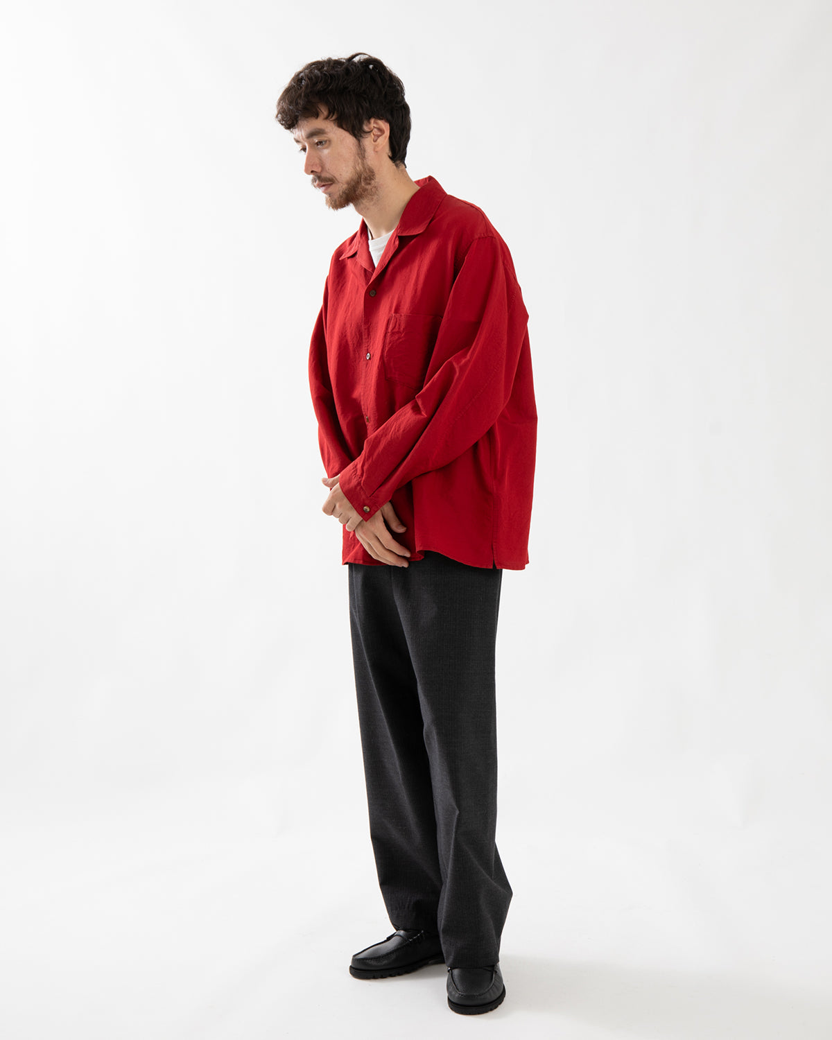 WOOL RAMIE MOHAIR SIDE SEAMLESS PANTS