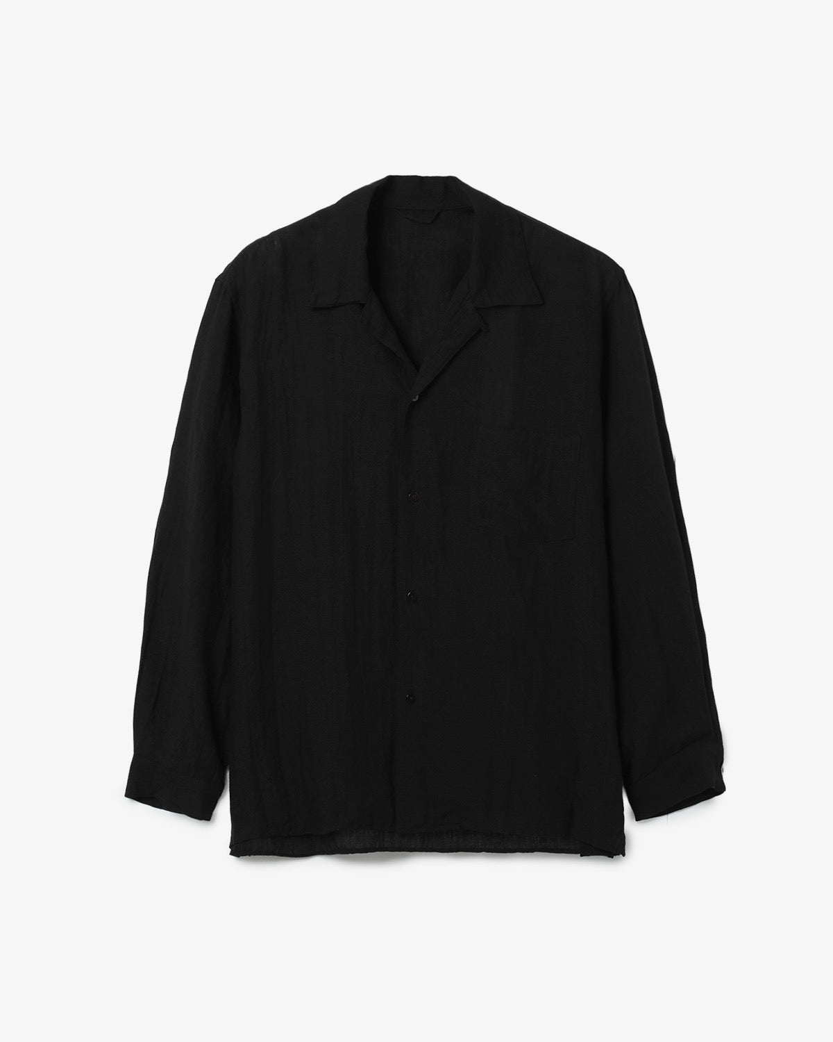 LINEN OPEN-COLLAR SHIRT L/S