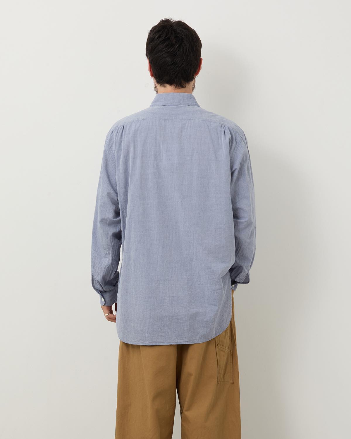 HARD TWIST CHAMBRAY GRANDPA SHIRT