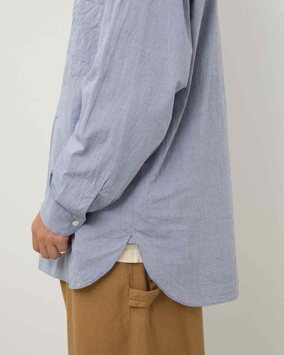 HARD TWIST CHAMBRAY GRANDPA SHIRT