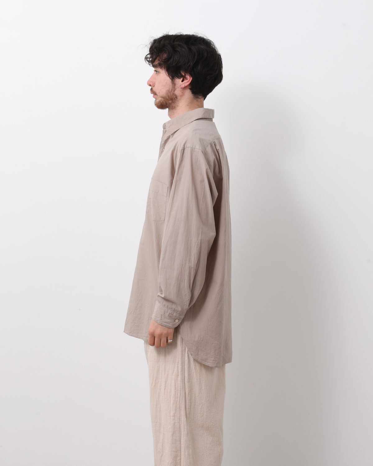 HARD TWIST CHAMBRAY GRANDPA SHIRT