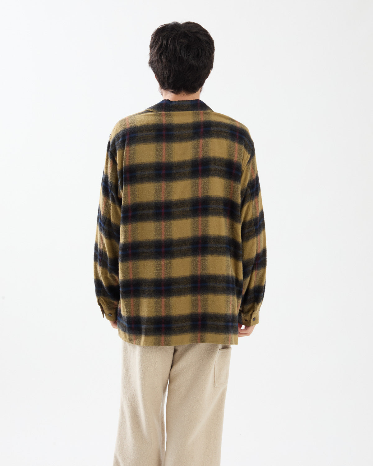COTTON RAYON OMBRE OPEN-COLLAR SHIRT L/S