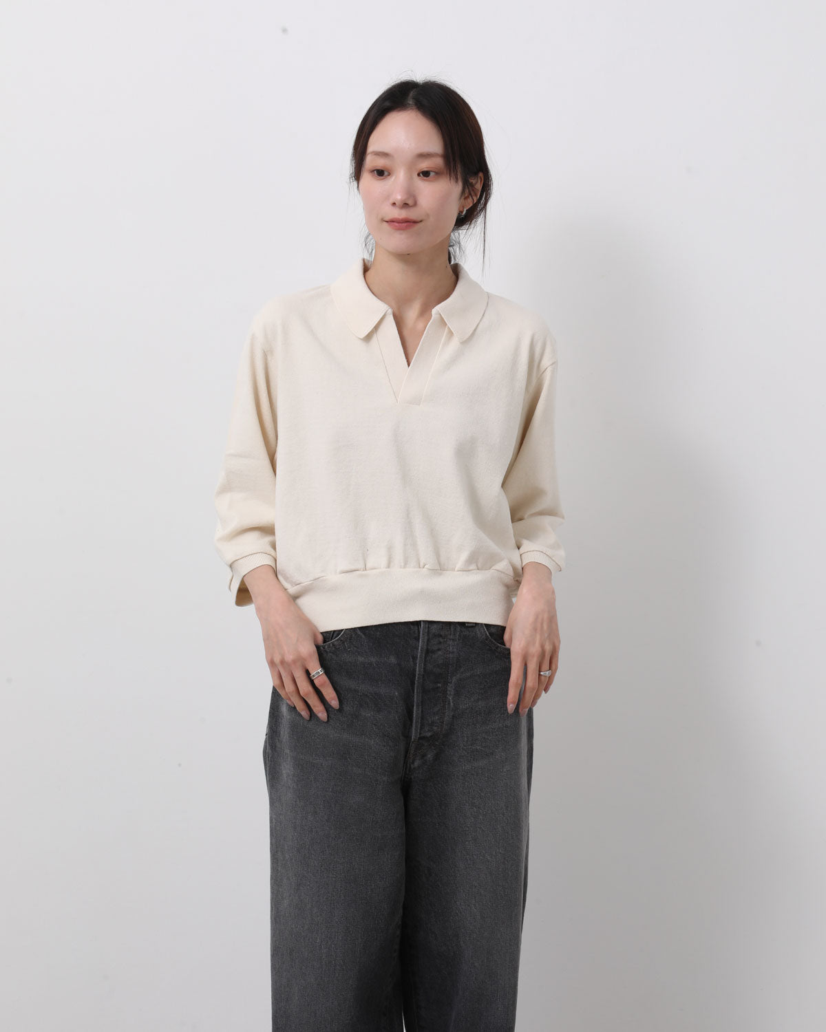 CO/SILK NEP SKIPPER CROPPED SLEEVE (WOMEN'S)