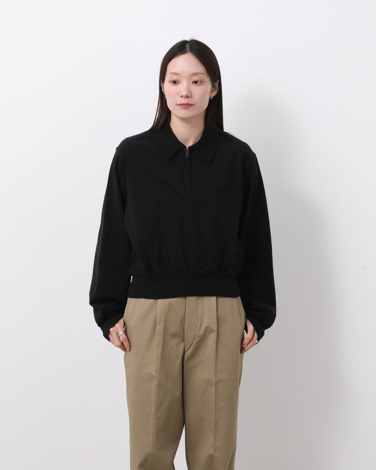 CO/SILK NEP HARF-ZIP P/O