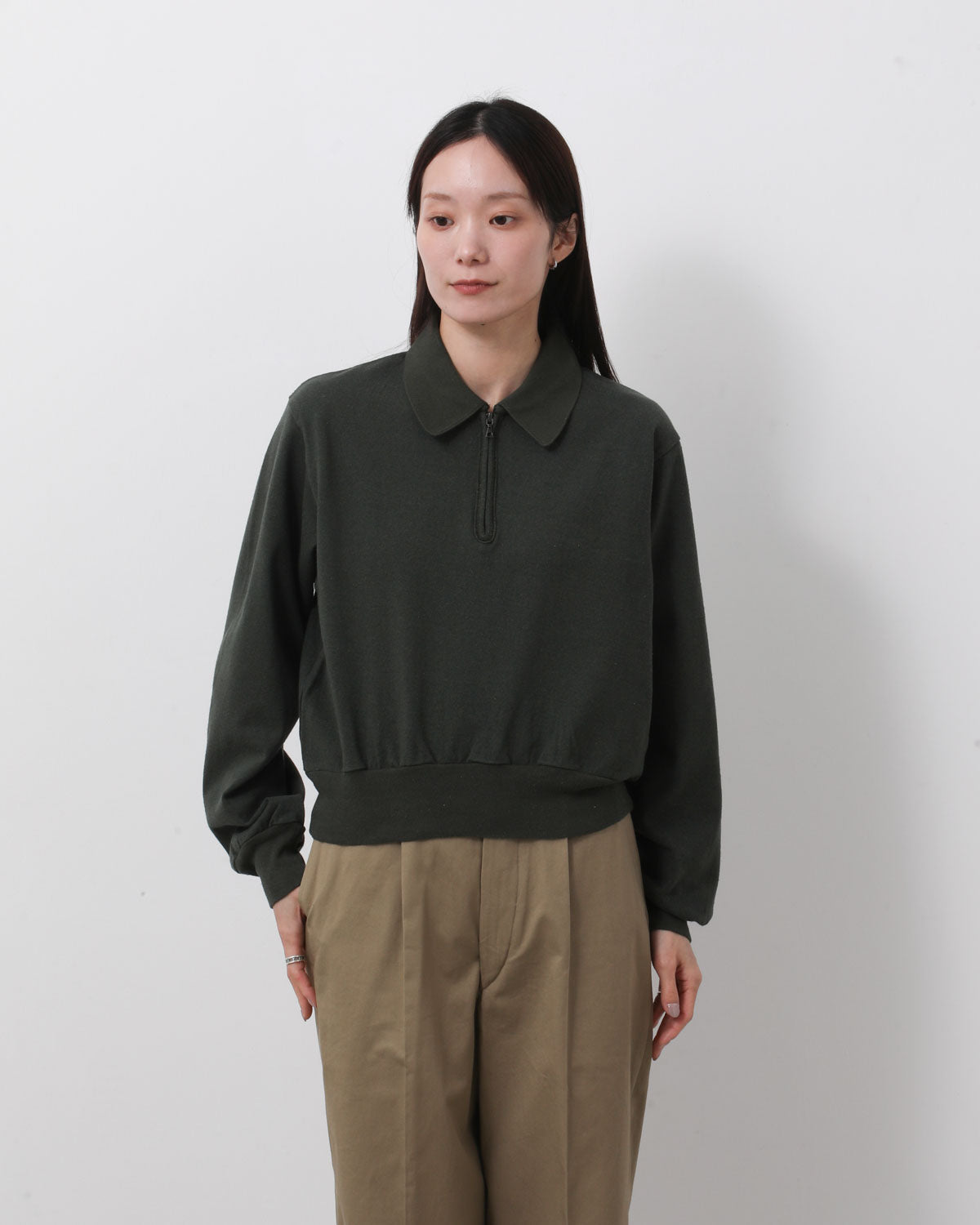 CO/SILK NEP HARF-ZIP P/O