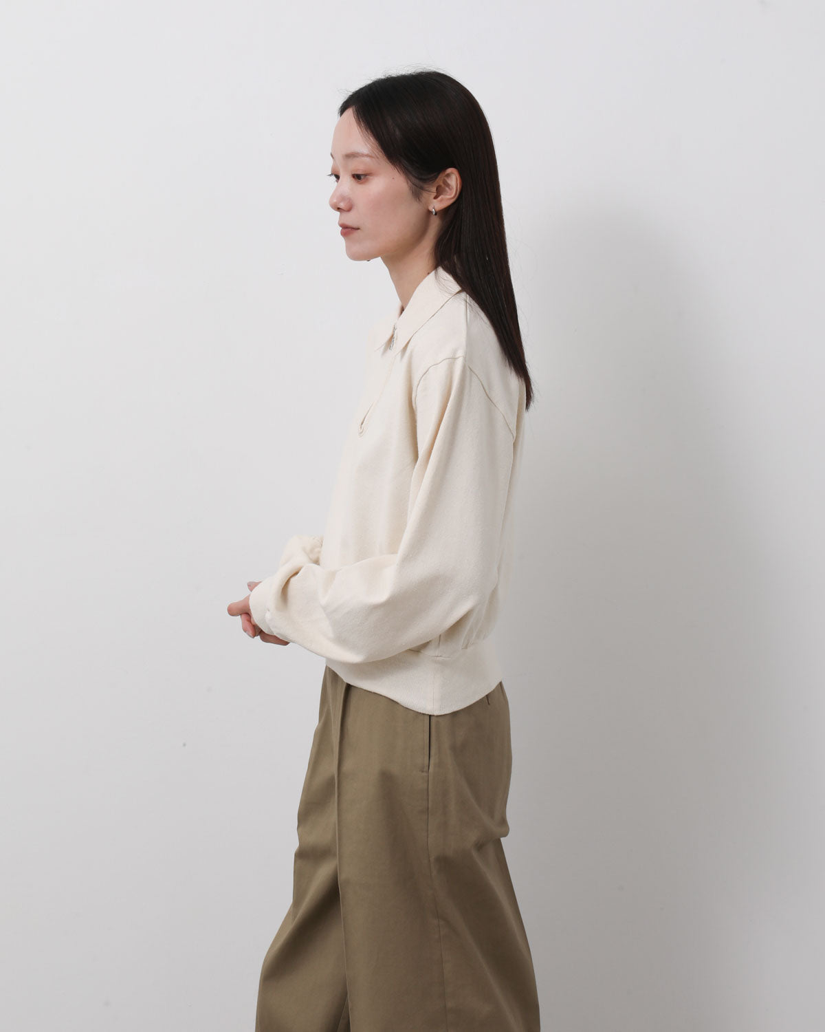 CO/SILK NEP HARF-ZIP P/O