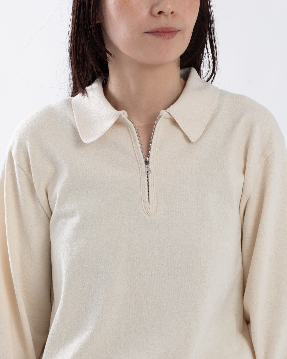 CO/SILK NEP HARF-ZIP P/O