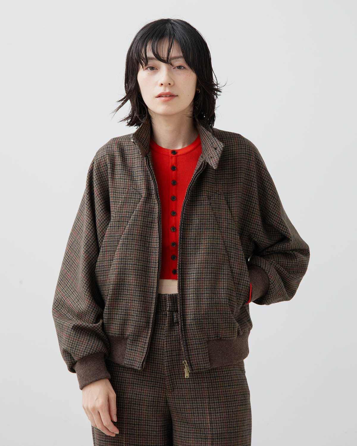 CLASSIC HOUNDSTOOTH HARRINGTON JACKET (WOMEN'S)