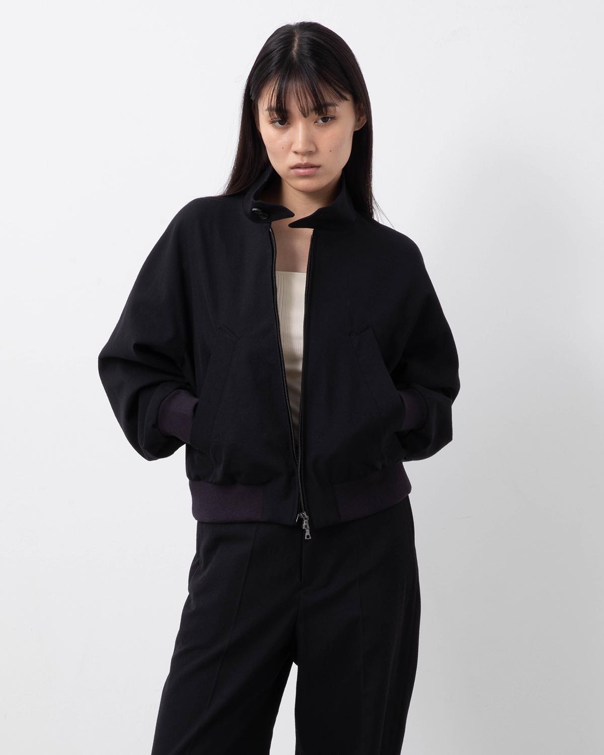 WOOL GABARDINE HARRINGTON JACKET (WOMEN'S)