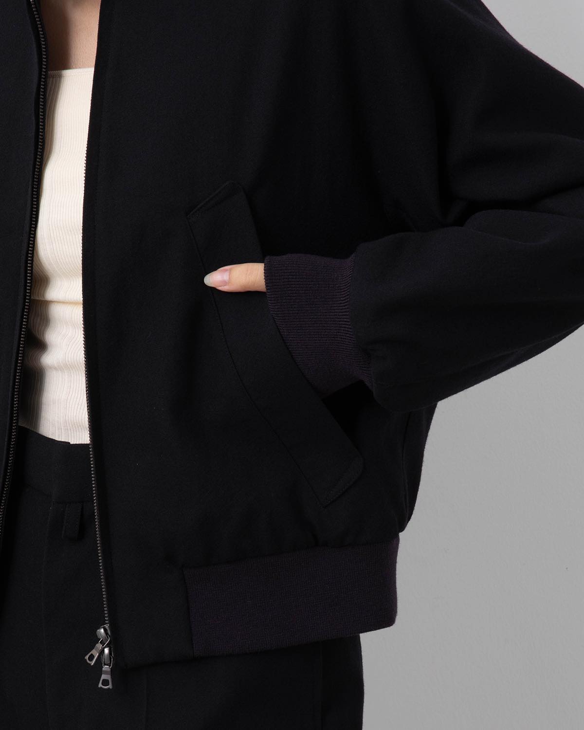 WOOL GABARDINE HARRINGTON JACKET (WOMEN'S)