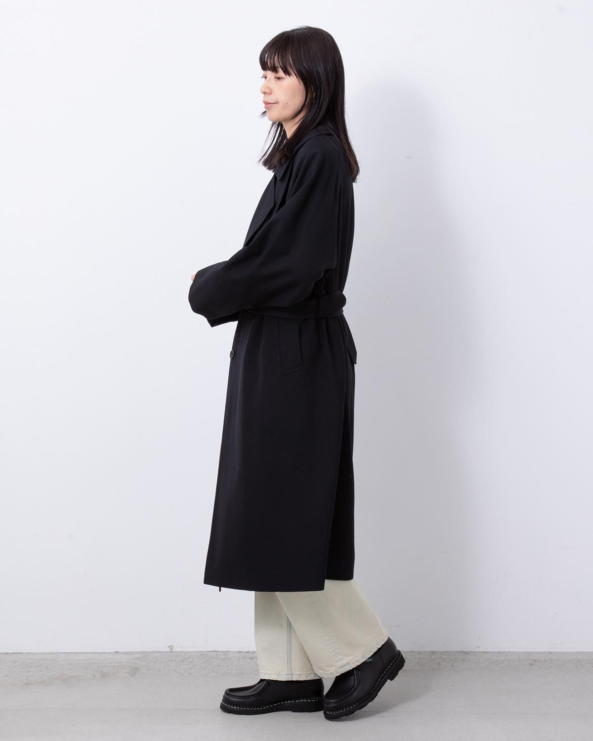 WOOL GABARDINE TRENCH COAT