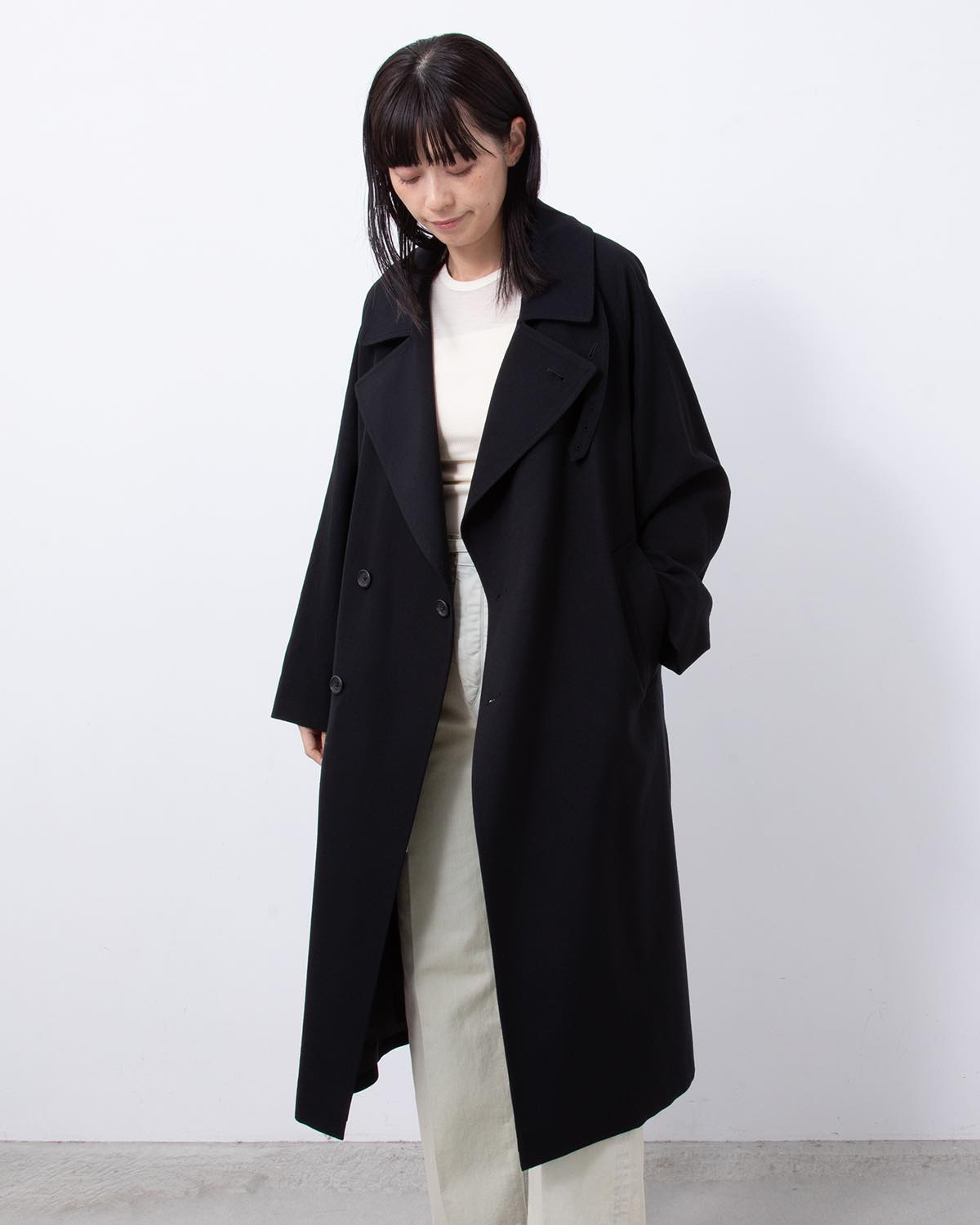 WOOL GABARDINE TRENCH COAT