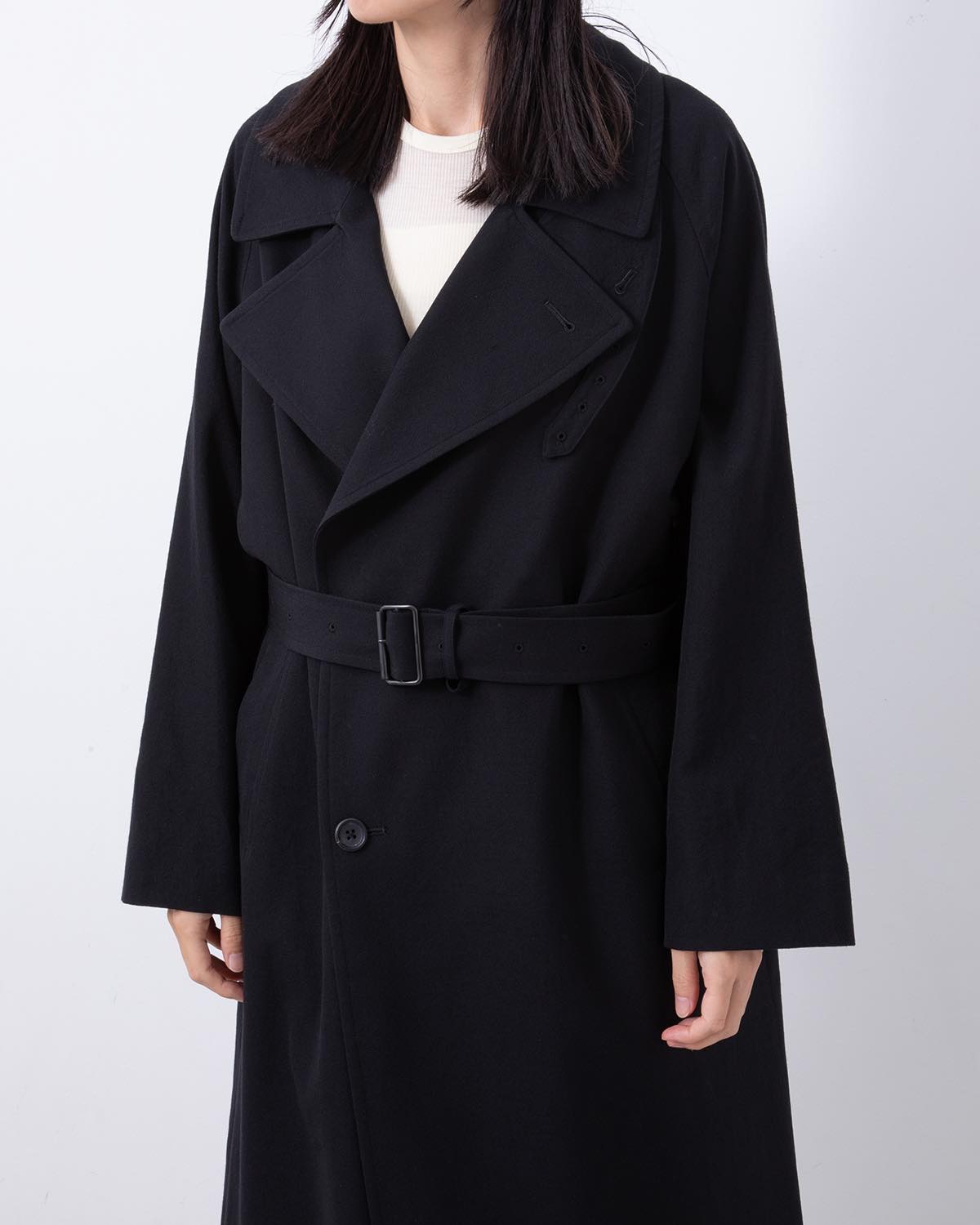 WOOL GABARDINE TRENCH COAT