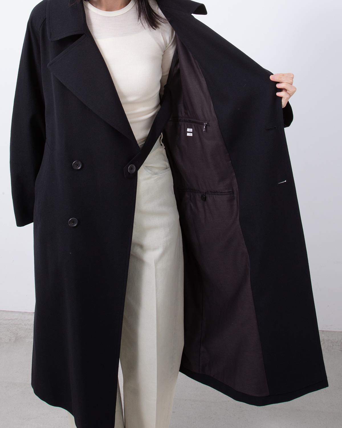 WOOL GABARDINE TRENCH COAT