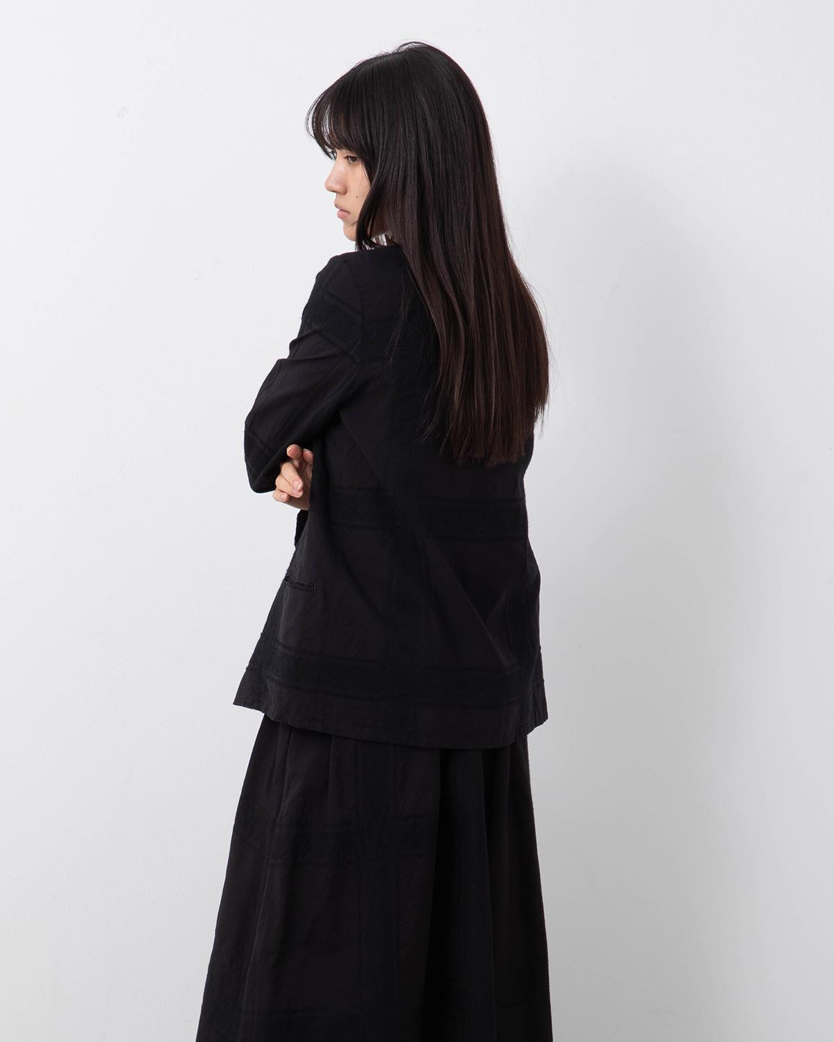 SHADOW PLAID CARDIGAN JACKET