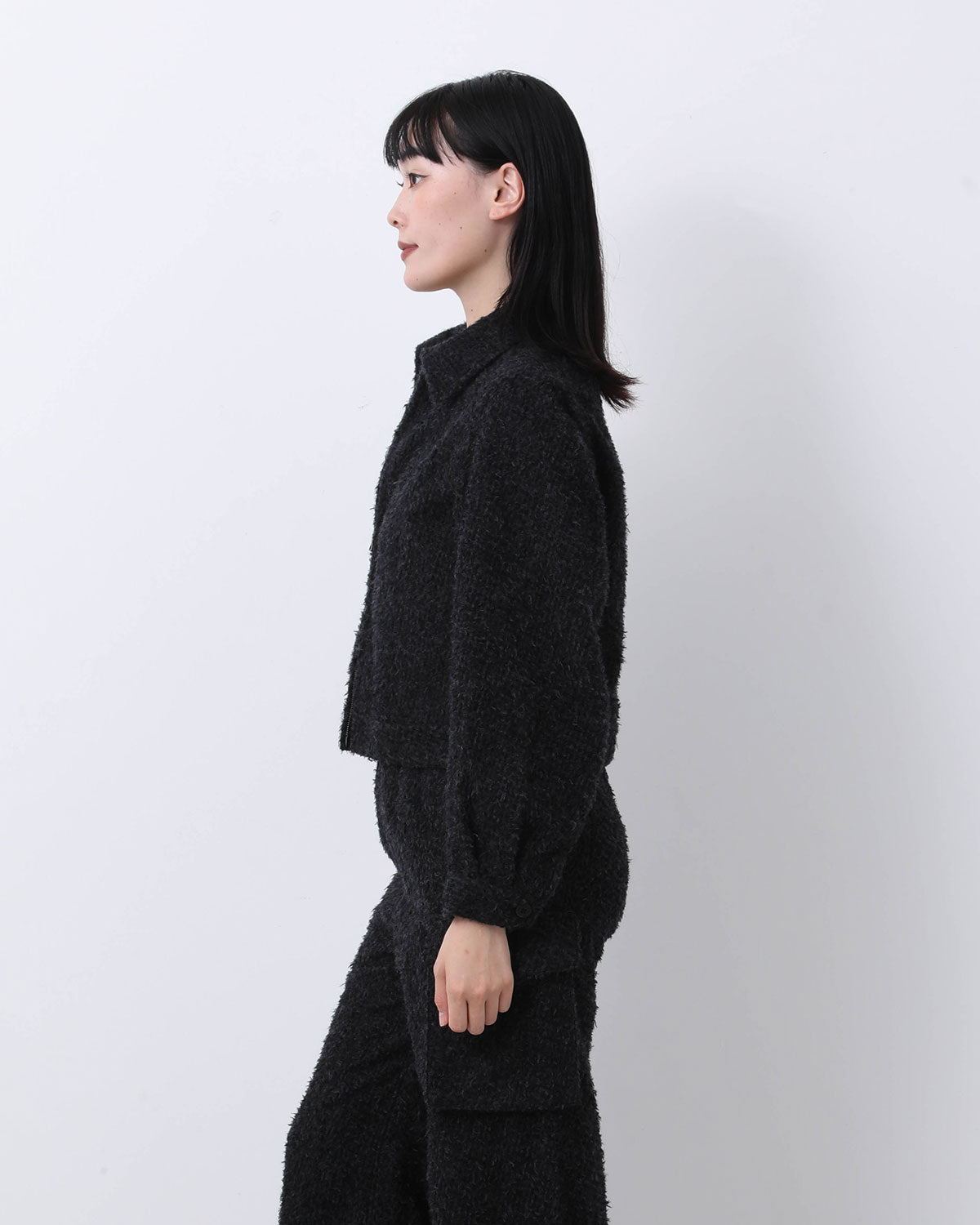 BRUSHED WOOL ZIP SHORT JACKET (WOMEN'S)