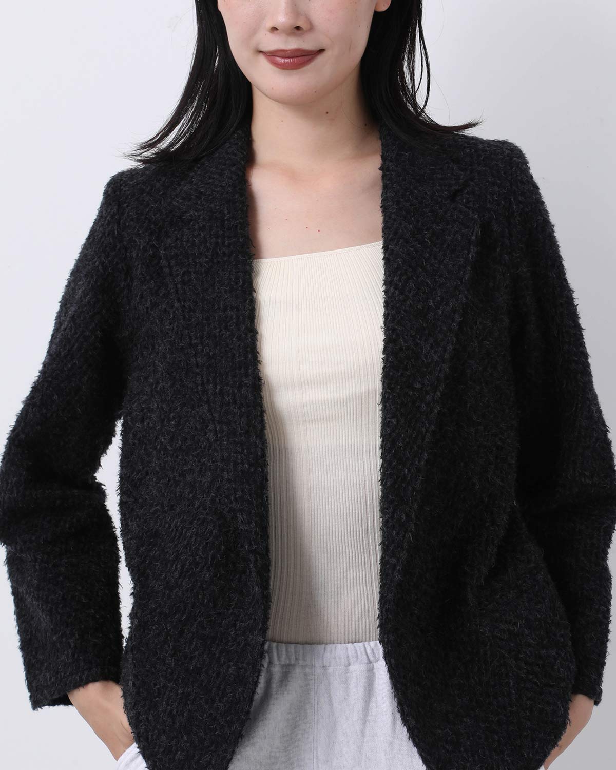 BRUSHED WOOL CARDIGAN JACKET (WOMEN'S)