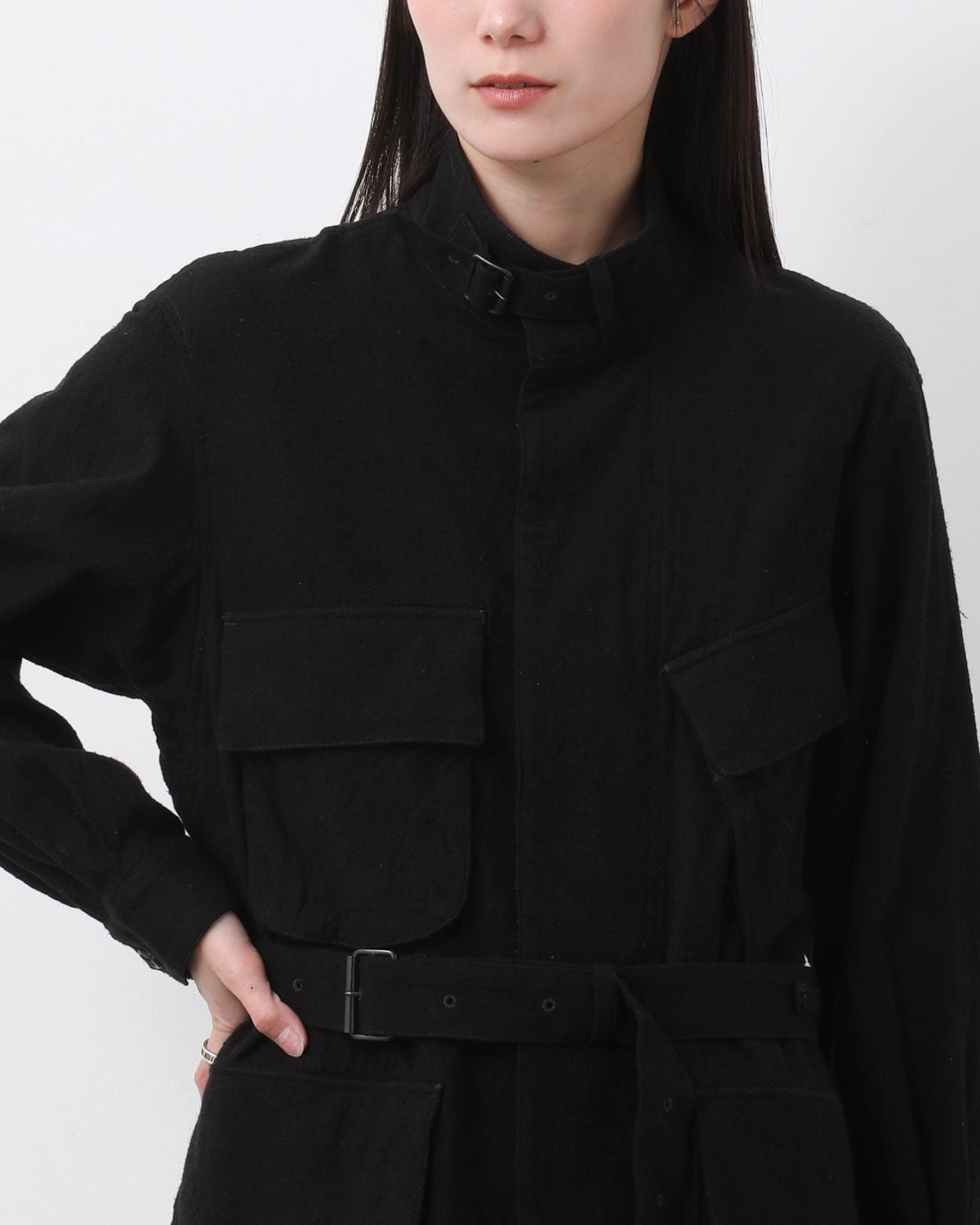 SILK/COTTON NEP DRAWSTRING RIDER'S JACKET