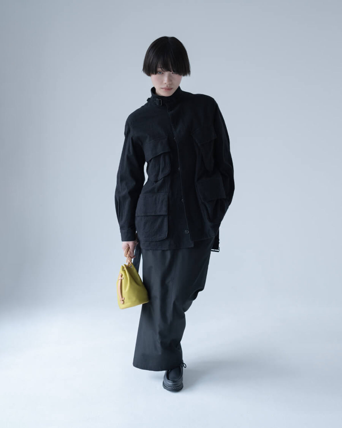 SILK/COTTON NEP DRAWSTRING RIDER'S JACKET
