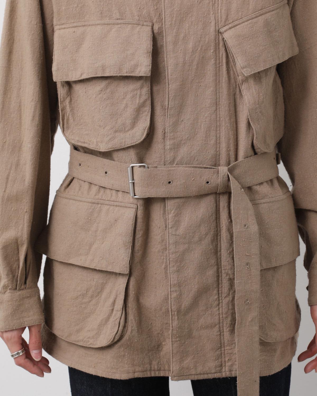 SILK/COTTON NEP DRAWSTRING RIDER'S JACKET