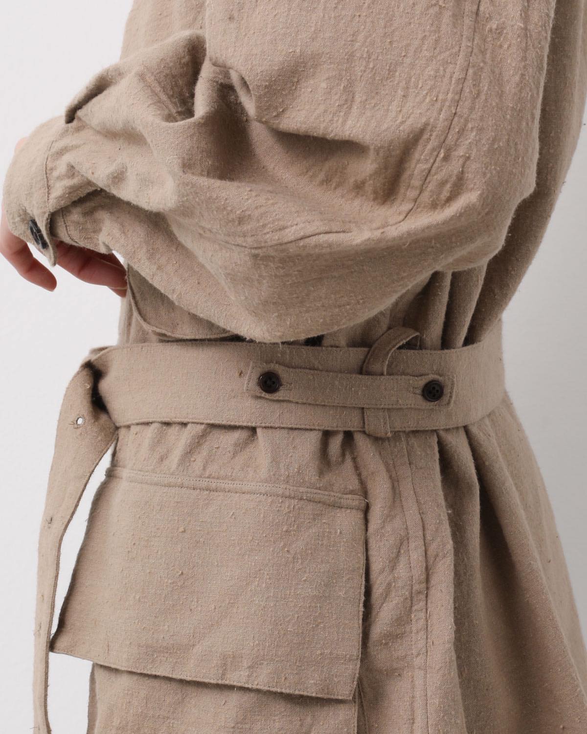 SILK/COTTON NEP DRAWSTRING RIDER'S JACKET
