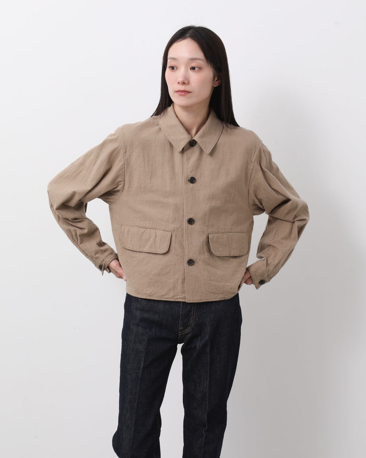 SILK/COTTON NEP SHORT JACKET (WOMEN'S)