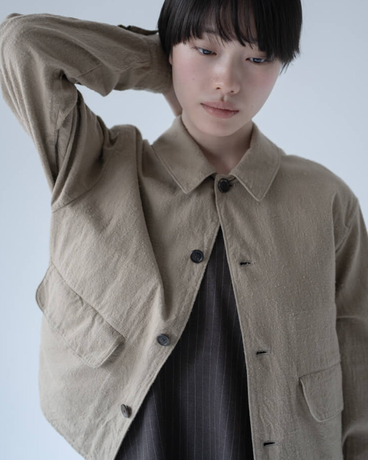 SILK/COTTON NEP SHORT JACKET (WOMEN'S)