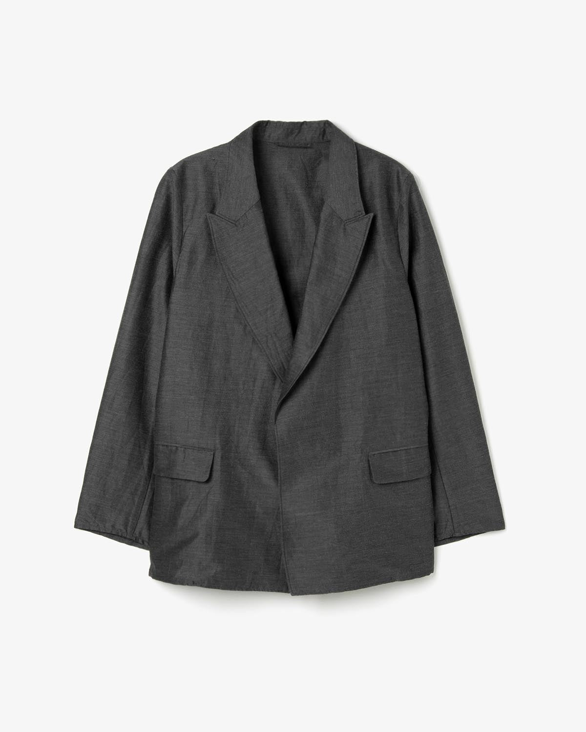 SILK-WO-CO PEAKED LAPEL CARDIGAN JACKET