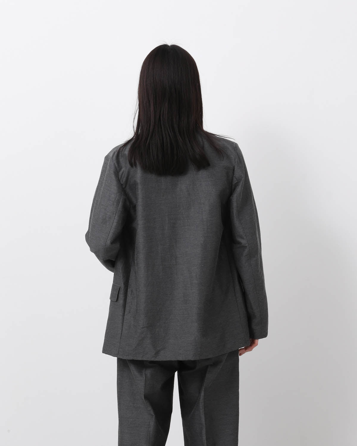 SILK-WO-CO PEAKED LAPEL CARDIGAN JACKET