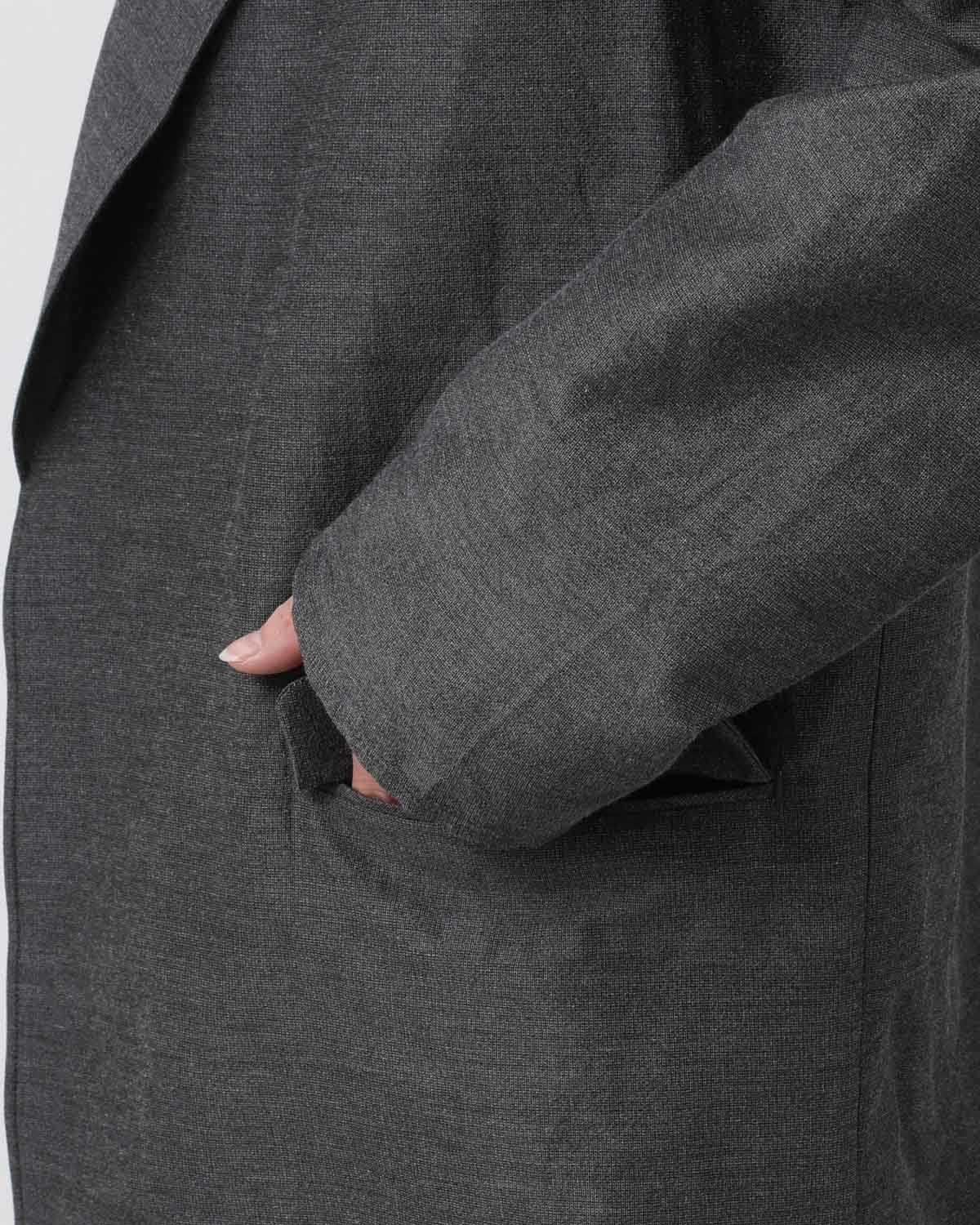 SILK-WO-CO PEAKED LAPEL CARDIGAN JACKET