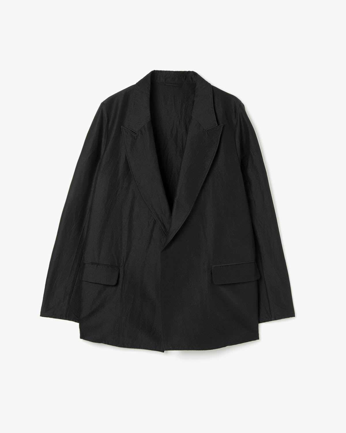 SILK-WO-CO PEAKED LAPEL CARDIGAN JACKET