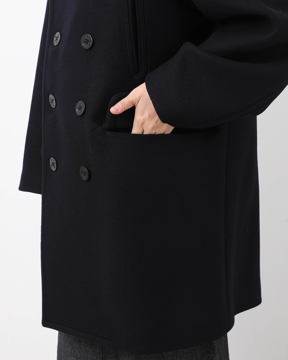 WOOL MELTON 10B PEA COAT
