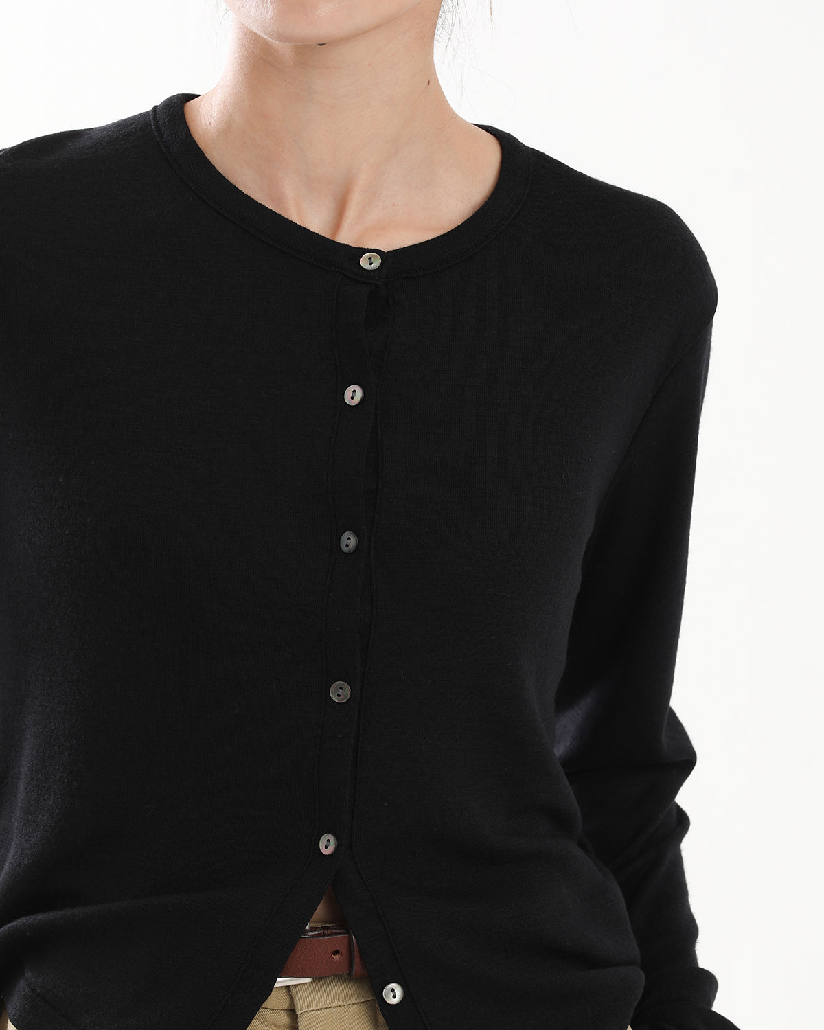 WOOL RIB CARDIGAN