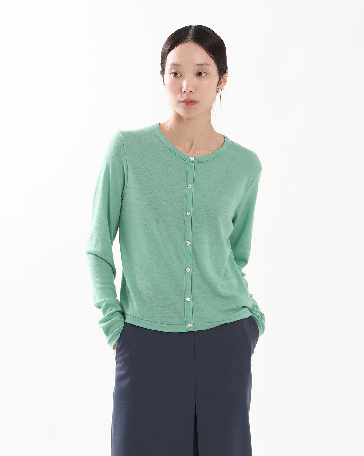 WOOL RIB CARDIGAN