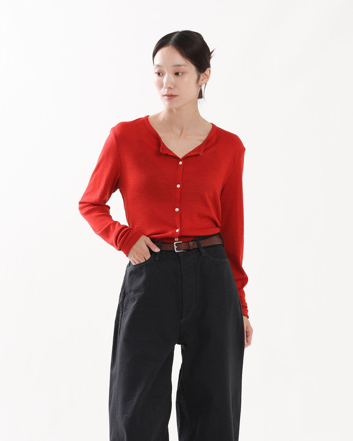 WOOL RIB CARDIGAN