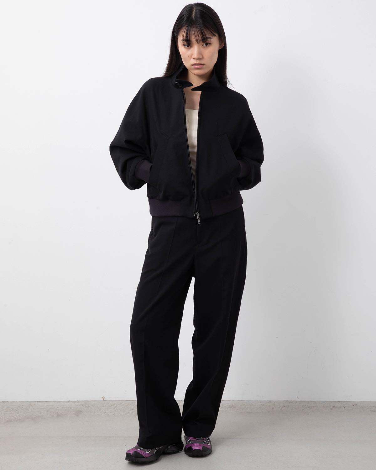 WOOL GABARDINE TROUSERS