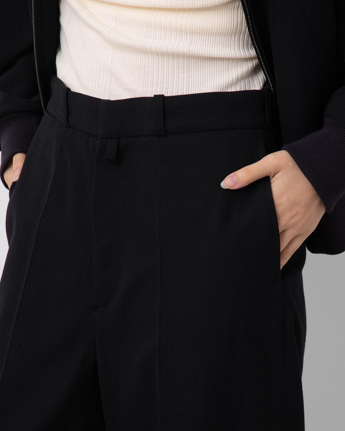 WOOL GABARDINE TROUSERS
