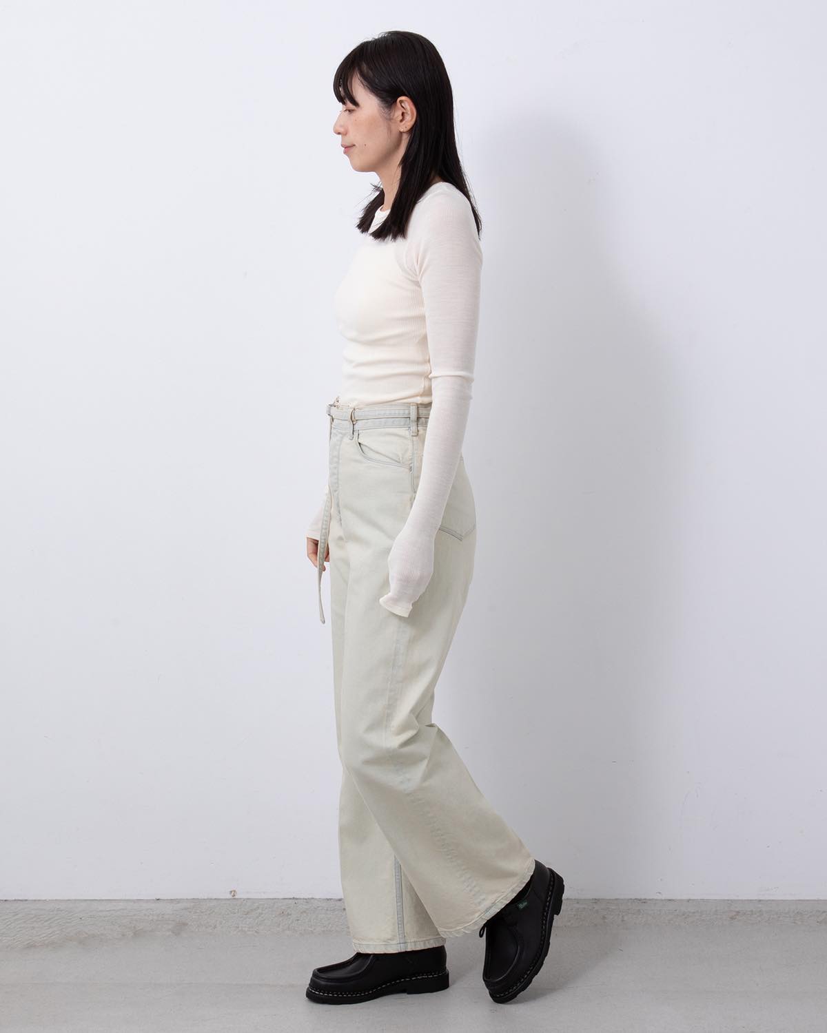 12.9OZ DENIM NARROW BELTED PANTS (WOMEN'S)