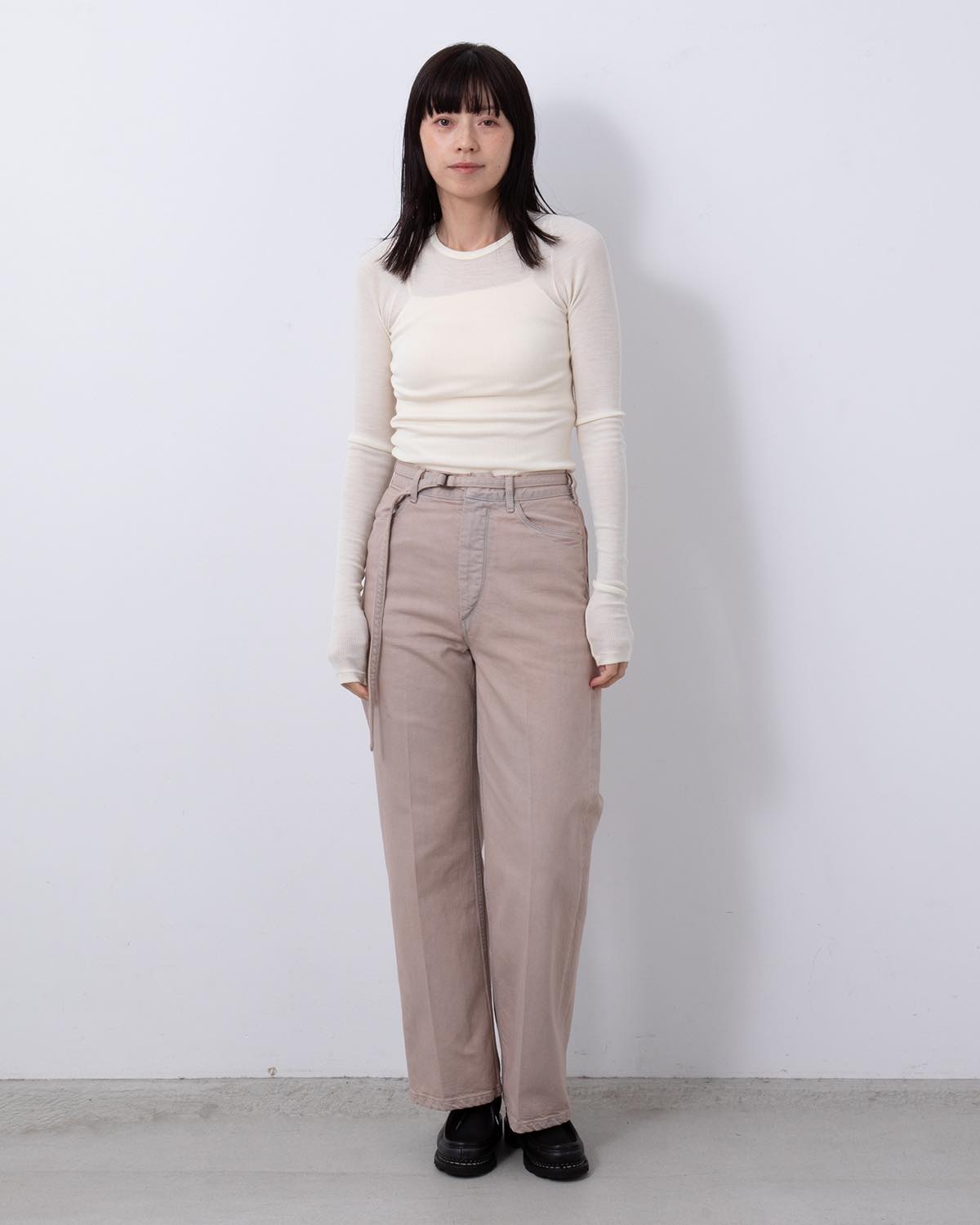 12.9OZ DENIM NARROW BELTED PANTS (WOMEN'S)