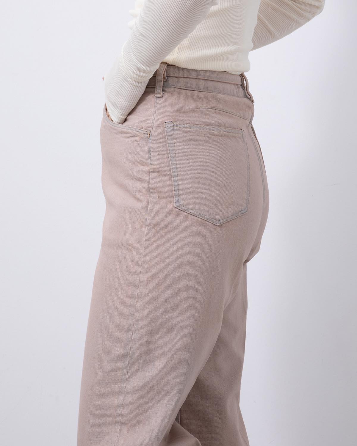 12.9OZ DENIM NARROW BELTED PANTS (WOMEN'S)