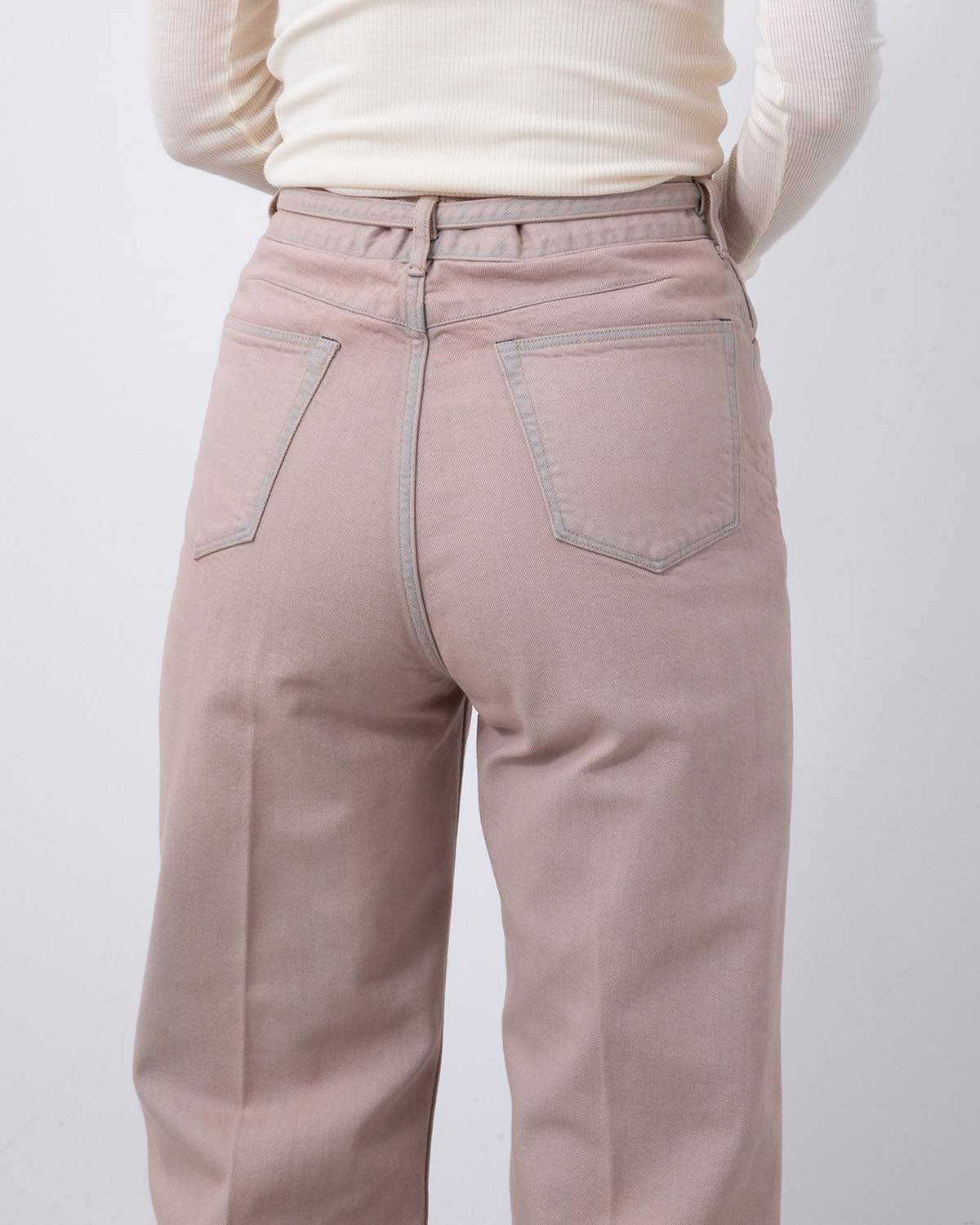 12.9OZ DENIM NARROW BELTED PANTS (WOMEN'S)