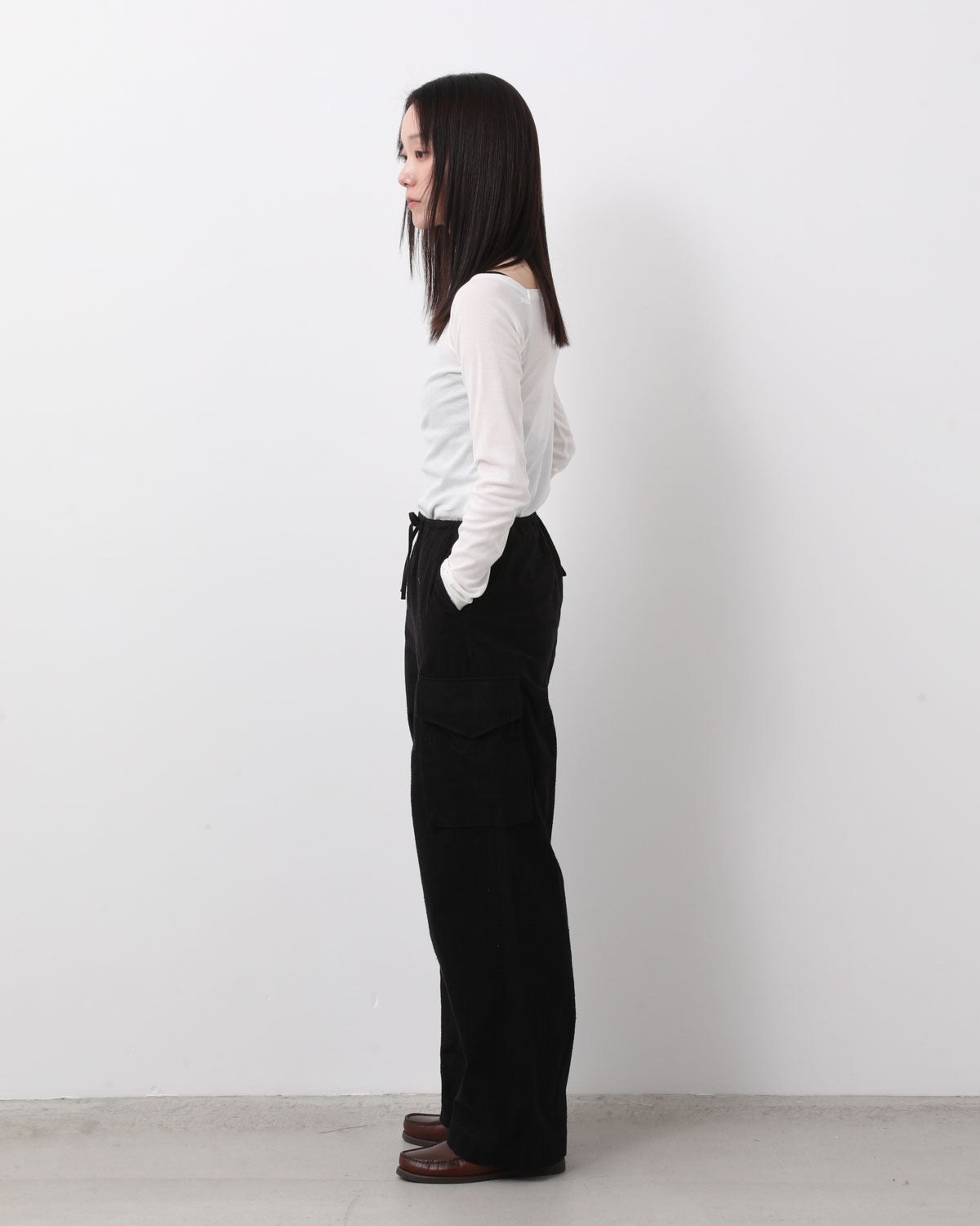 SILK/COTTON NEP SIDE SEAMLESS 4P PANTS