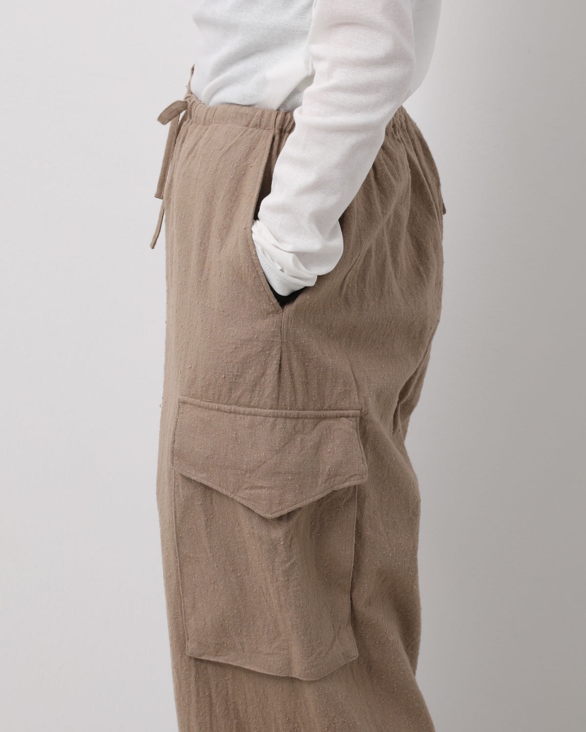 SILK/COTTON NEP SIDE SEAMLESS 4P PANTS